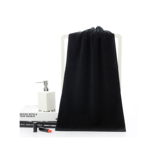 Premium Black Cotton Towel Set - 21-Ply Thick & Super Absorbent for Gym, Bath, and Personalization