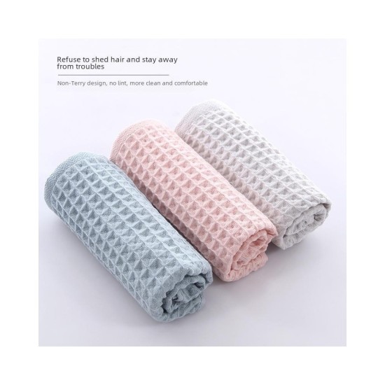 Honeycomb Waffle Weave Cotton Towel - Ultra Absorbent Face and Bath Towel