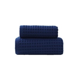 Premium Waffle Weave Cotton Towel Set - Super Absorbent, Quick-Dry Bath and Face Towels, Hanging Design
