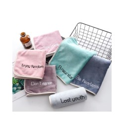35*75cm Microfiber Embroidered Sports Towel Youthful Vitality Multicolor Towel Gym Sweat-absorbent Sports Towel