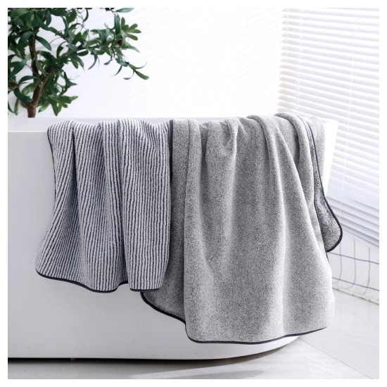 Super Soft Bamboo Charcoal Bath Towel - A-Class Coral Fleece, Quick-Dry & Antibacterial