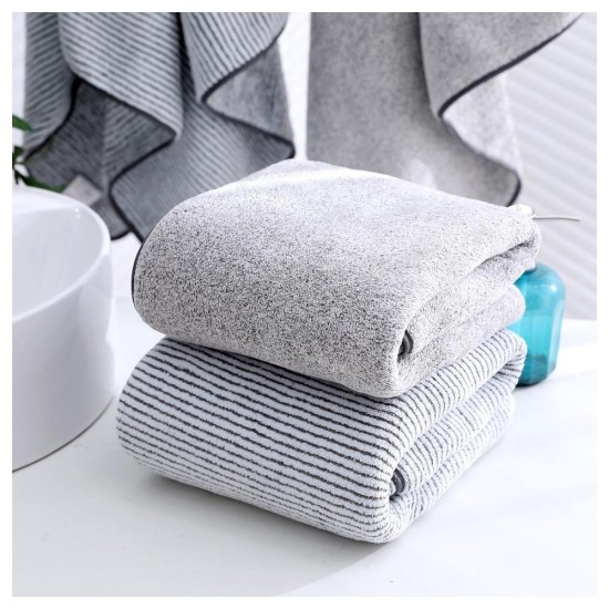 Super Soft Bamboo Charcoal Bath Towel - A-Class Coral Fleece, Quick-Dry & Antibacterial